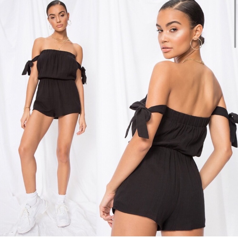 revolve by the way black mini romper